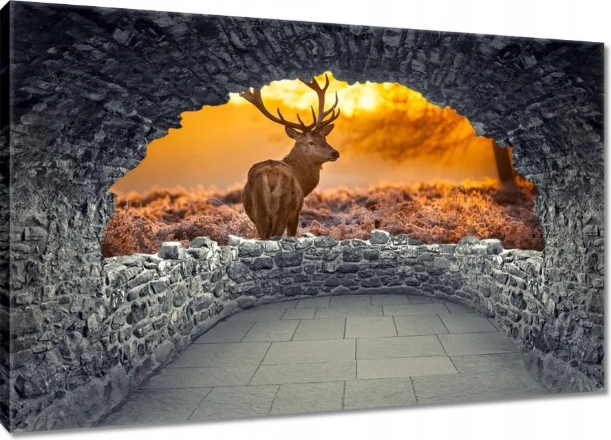 Képek 120x80 Szarvas naplementekor