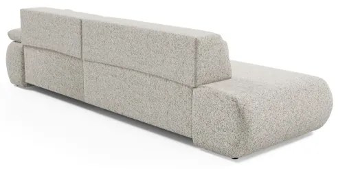 PRATO jobb oldali, L-alakú, kihúzható sarokkanapé tárolóval, bézs