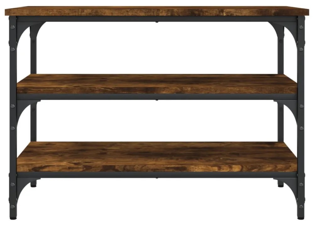 füstös tölgy színű szerelt fa cipőtároló pad 70 x 38,5 x 49 cm