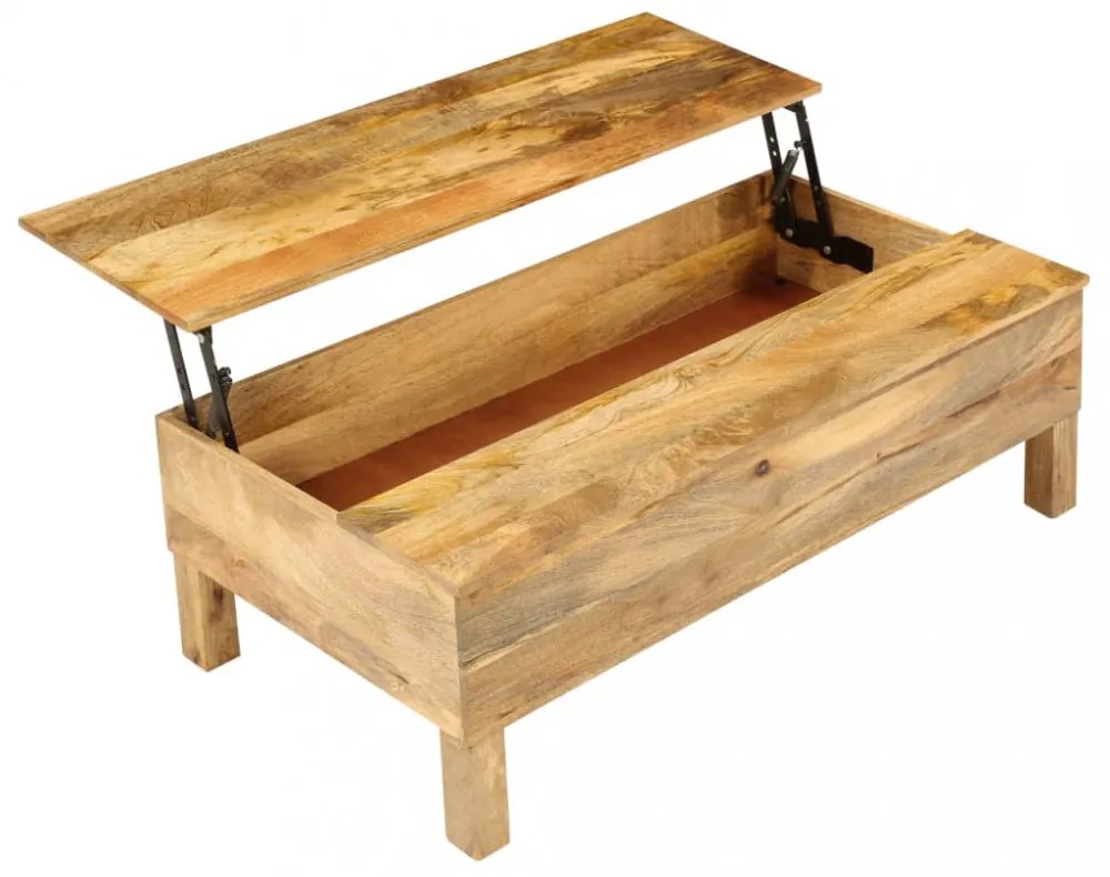 tömör mangófa dohányzóasztal 110 x 55 x 35 cm