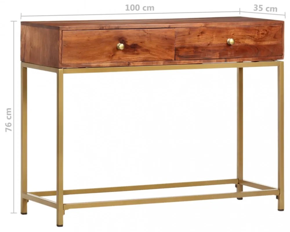 tömör akácfa tálalóasztal 100 x 35 x 76 cm