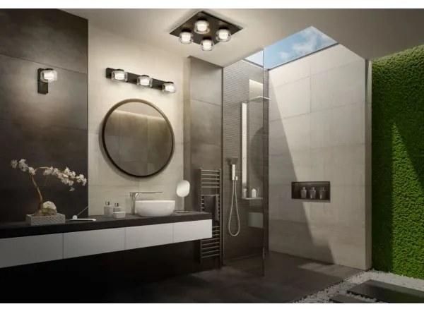 Ledvance -LED Fürdőszobai mennyezeti lámpa ORBIS FLAME 4xLED/5,5W/230V IP44 fekete