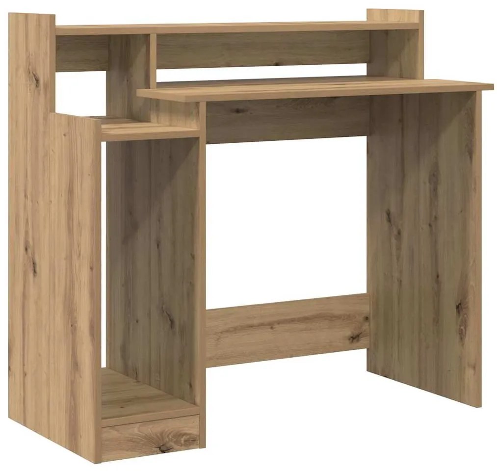 Asztal asztali lámpákkal kézműves tölgy 97 x 45 x 90 cm Faanyag