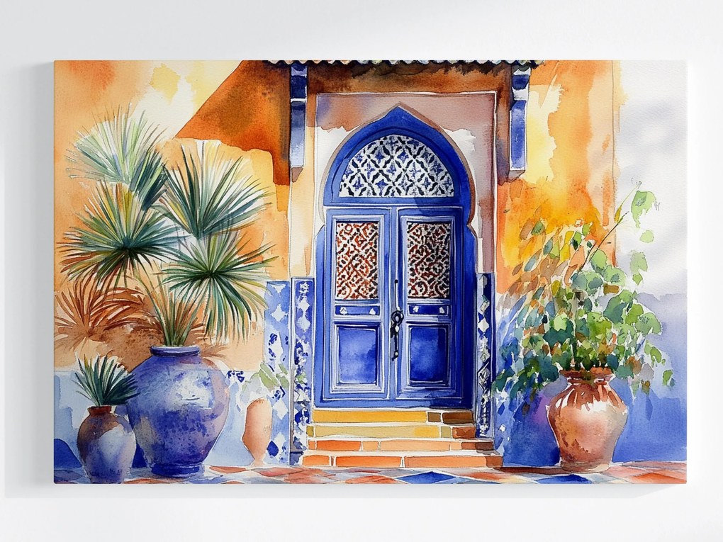 Vászonkép Canvas Arab Építészet Marokkó Ajtó Kerámia 120x80