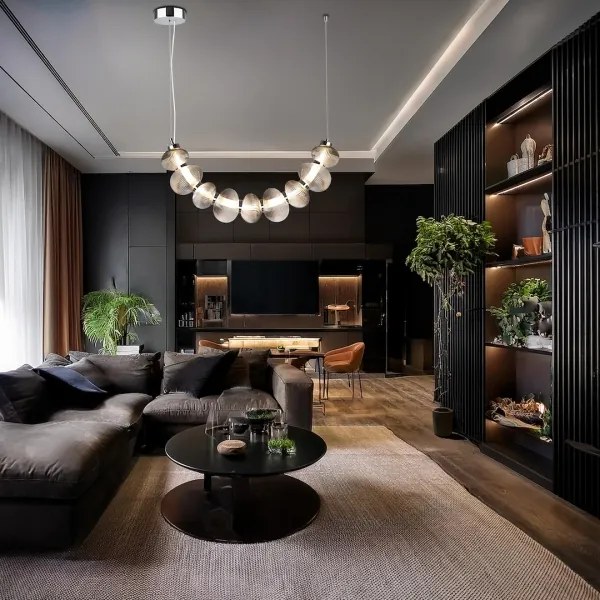 LED csillár kábelen BOLLA LED/36W/230V fényes króm/füstszürke