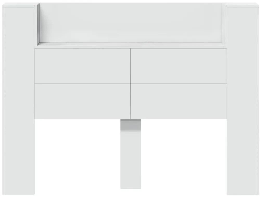 Fejtámla LED -es lámpákkal Fehér 140 x 16,5 x 103,5 cm Faanyag