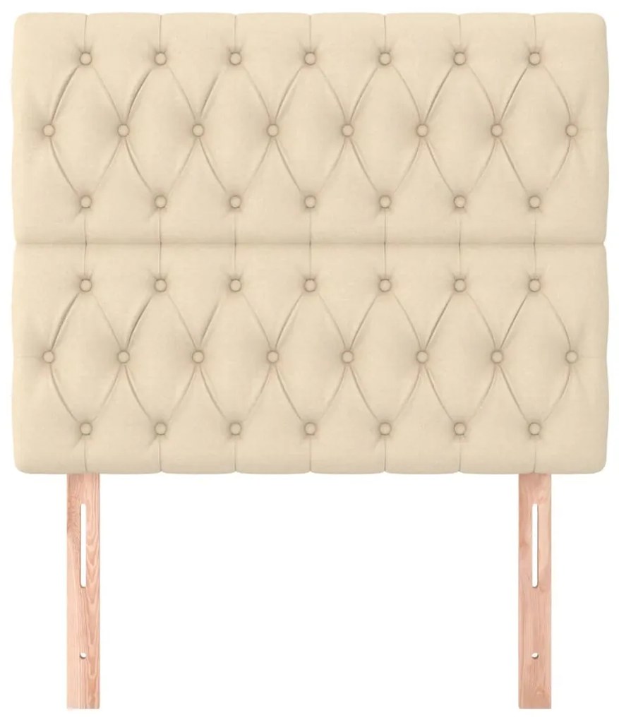 krémszínű szövet fejtámla 90x7x118/128 cm