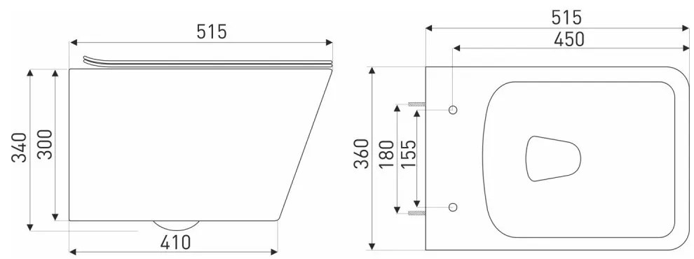 Tinos BLM fali rimless WC