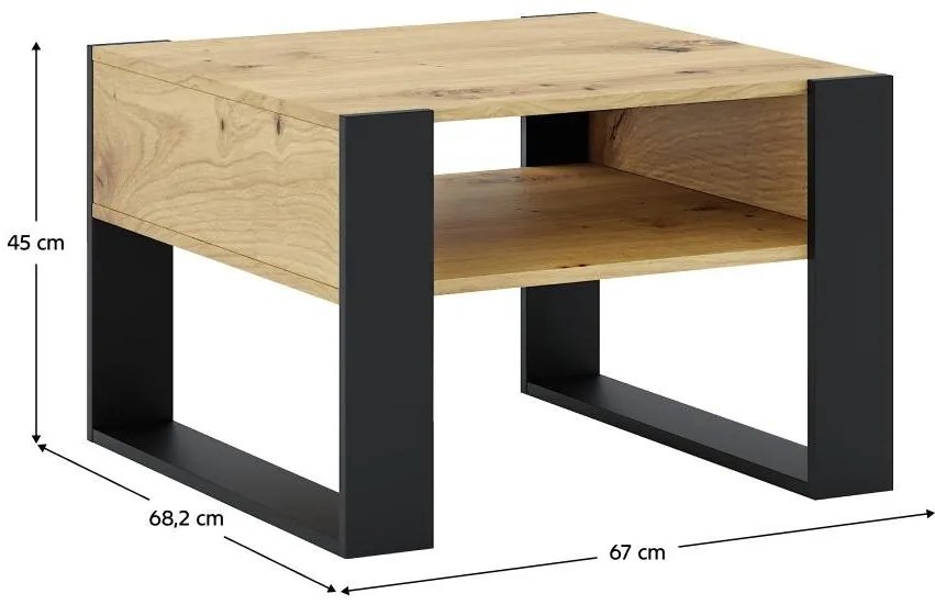 Dohányzóasztal Corosta 2 (artisan tölgy + fekete) . 1097158