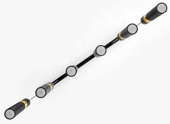 Jupiter 2005 - Csillár zsinóron ALAS 6xGU10/10W/230V fekete/arany