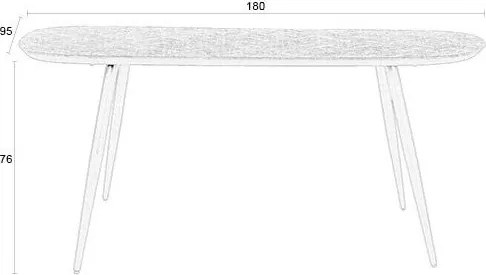 Teakfa étkezőasztal 90x180 cm Webster – White Label