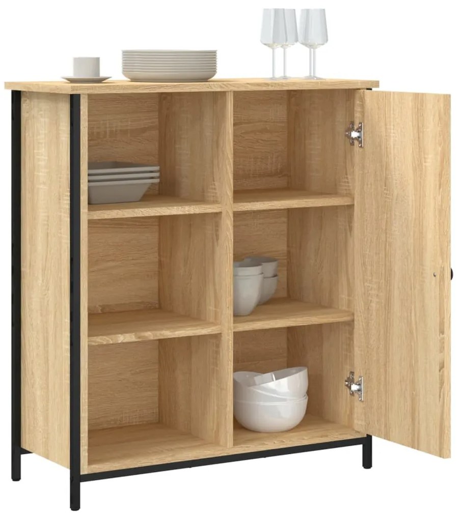 sonoma tölgy színű szerelt fa tálalószekrény 70 x 30 x 80 cm