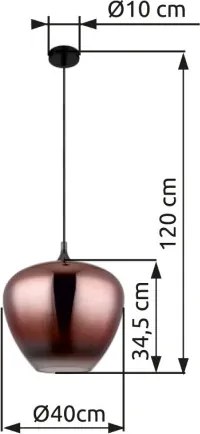 GLOBO 15548H2G MAXY Egyágú Függesztett Lámpa IP20