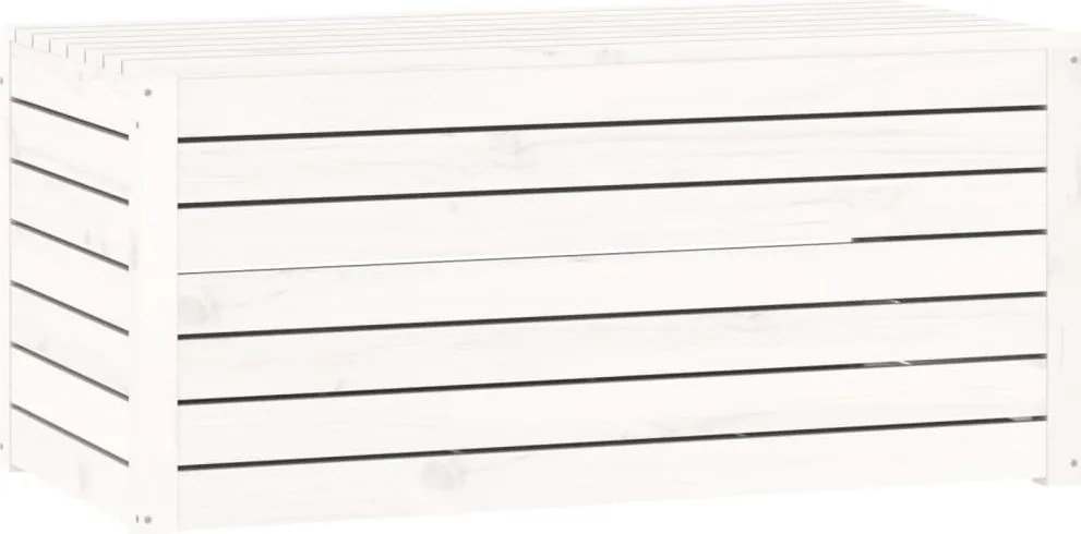 vidaXL fehér tömör fenyőfa kerti láda 101 x 50,5 x 46,5 cm