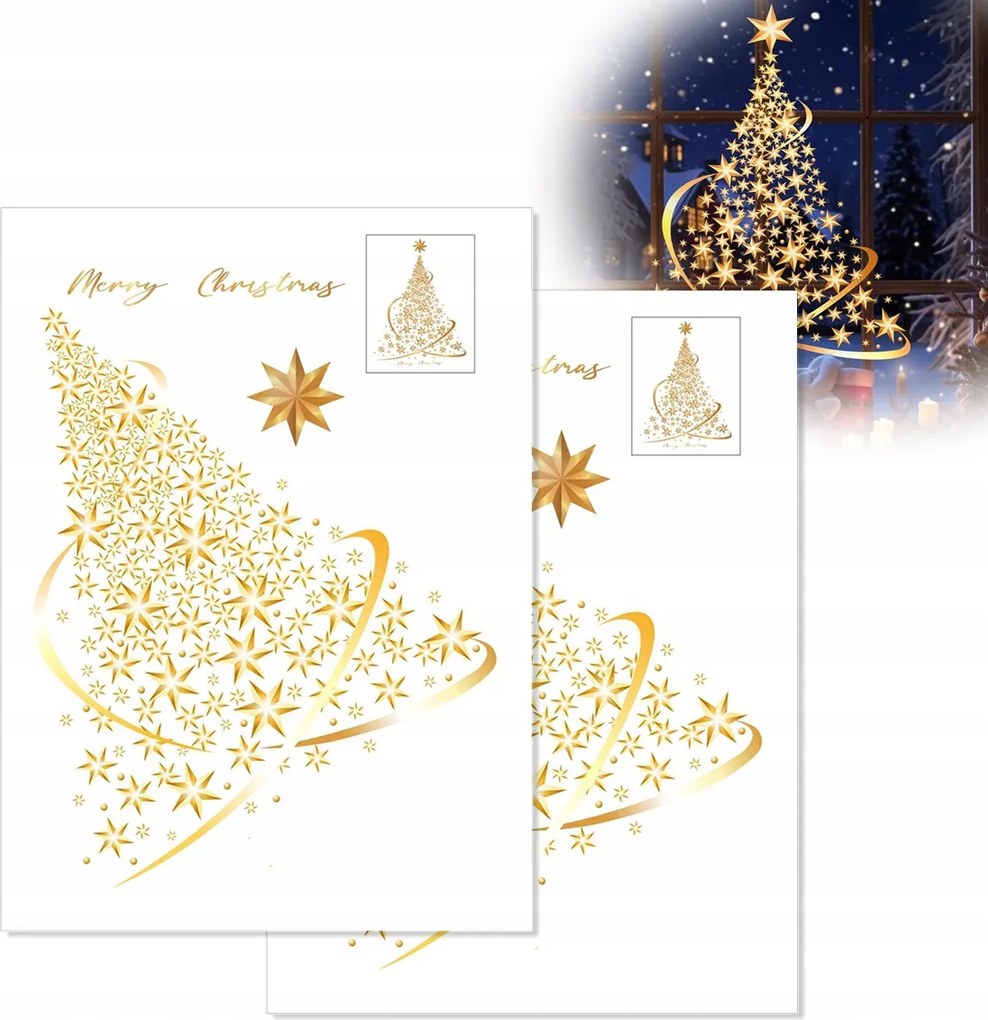 2X Karácsonyi Matricák Ablak Üveg Díszek Karácsonyfa Karácsony