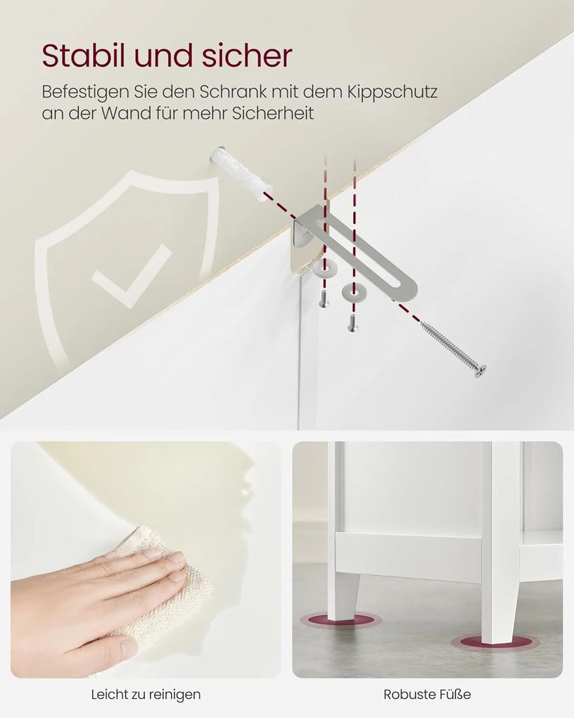 Fürdőszobai szekrény 2 fiókkal 30 × 60 × 80 cm, fehér