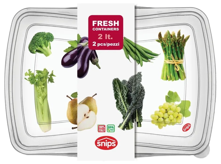 Classic 2 db-os élelmiszer tárolódoboz szett, 2 l - Snips