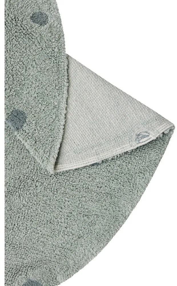 Világoszöld mosható kézi szövésű pamut gyerek szőnyeg ø140 cm Round Dot Blue Sage – Lorena Canals