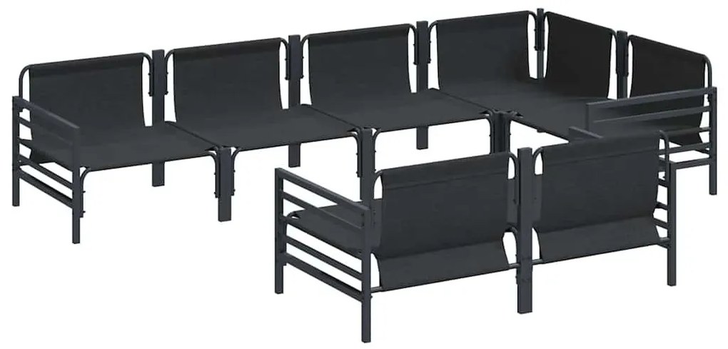 Kerti Kanapé Szett párnával 7 pcs Antracitszürke Acél &amp; szövet