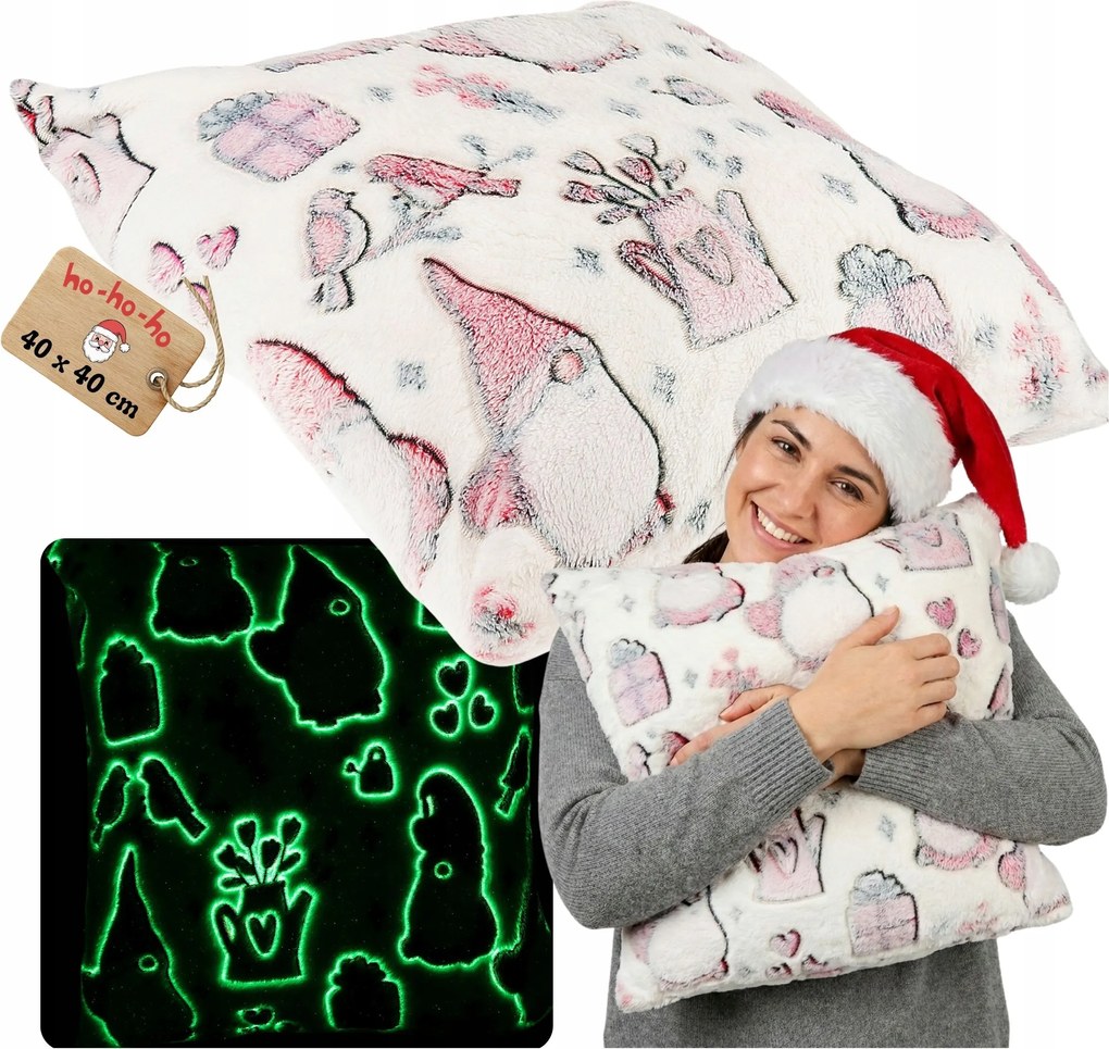 Karácsonyi párnahuzat 40x40 Sötétben világító jáspis párnahuzat karácsonyra