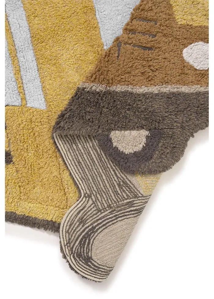 Okkersárga mosható-kézi szövésű pamut gyerek szőnyeg 90x130 cm School Bus – Lorena Canals