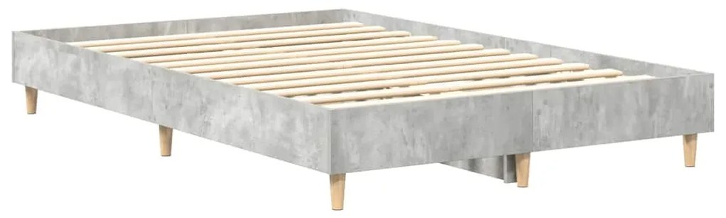 betonszürke szerelt fa ágykeret matrac nélkül 120 x 200 cm
