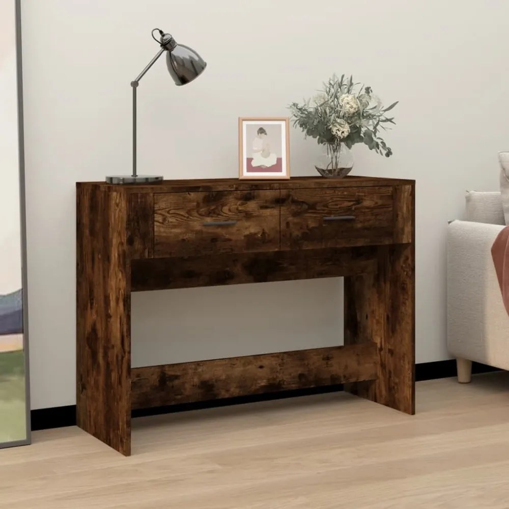 füstös tölgy színű szerelt fa tálalóasztal 100 x 39 x 75 cm
