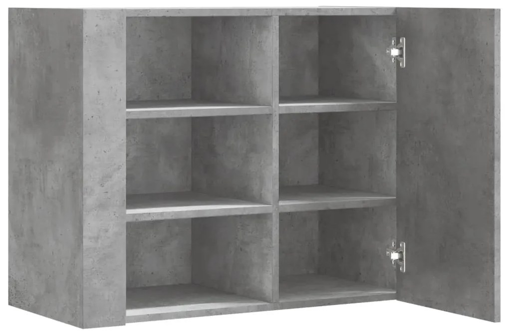 betonszürke szerelt fa faliszekrény 75 x 35 x 60 cm