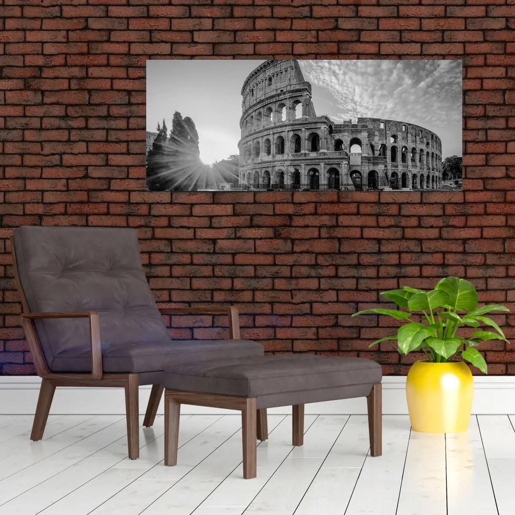 Kép - Colosseum Rómában, fekete-fehér (120x50 cm)