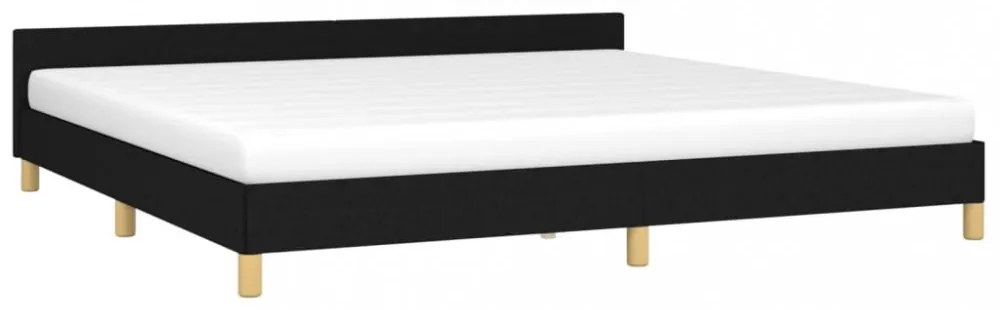 fekete szövet ágykeret matrac nélkül 200 x 200 cm
