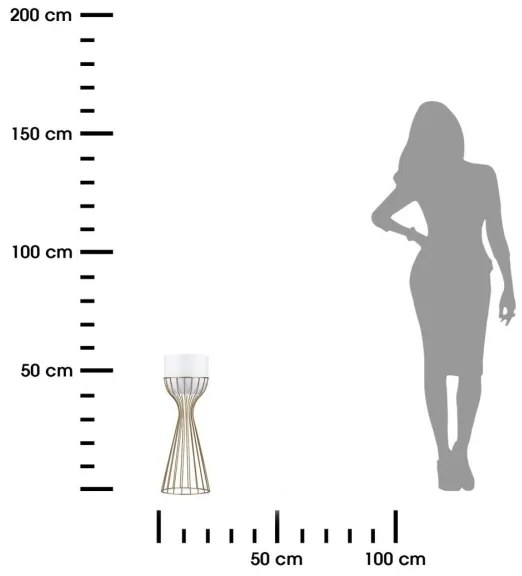 Fém virágcserép LOFT 46x20 cm arany/fehér