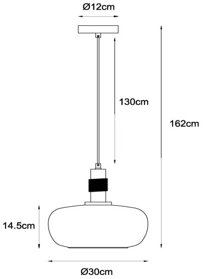 Lucide 45408/30/62 - Csillár zsinóron ILONA 1xE27/40W/230V átm. 30 cm fekete/bézs
