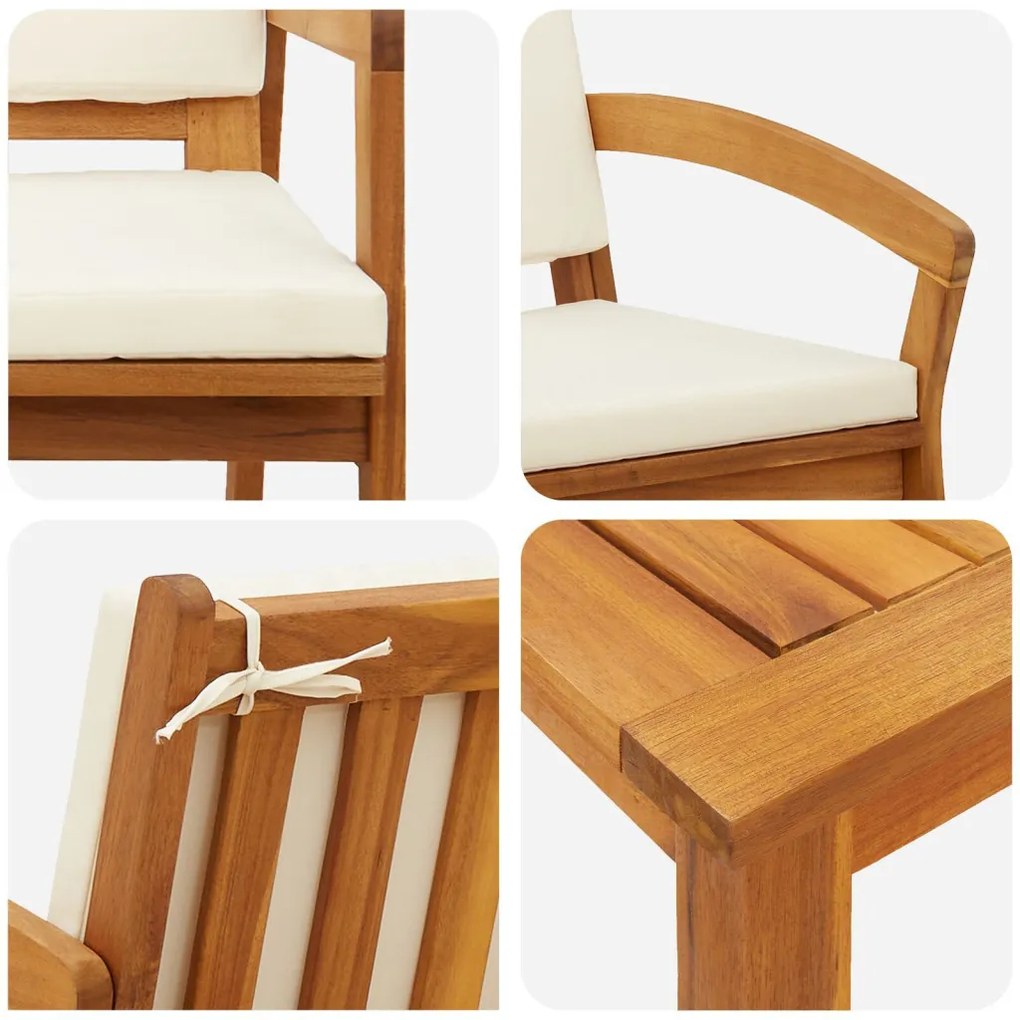 Bisztró készlet 5 pcs Barna 75 x 45 x 38 cm Tömör akácfa