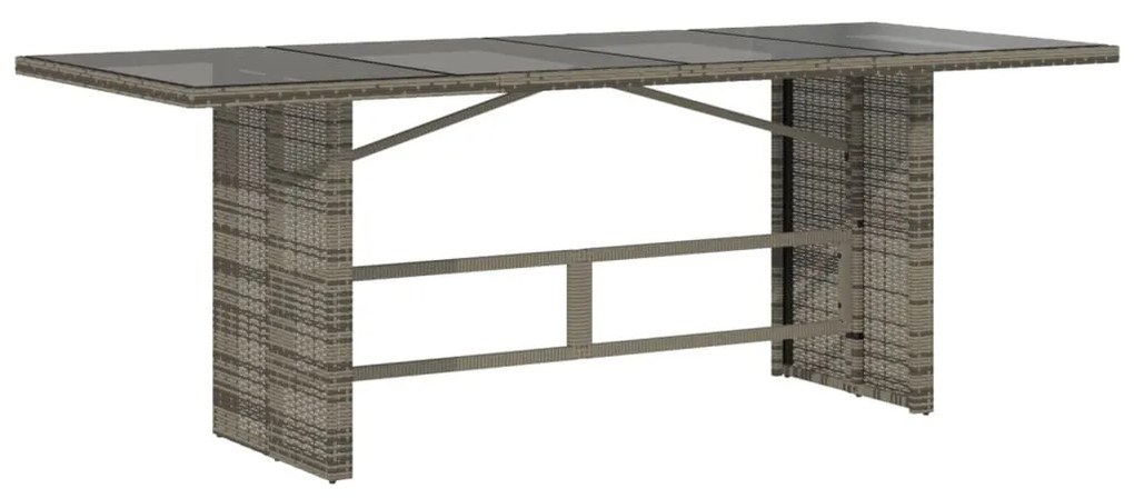 9 részes szürke polyrattan kerti bisztrógarnitúra párnákkal