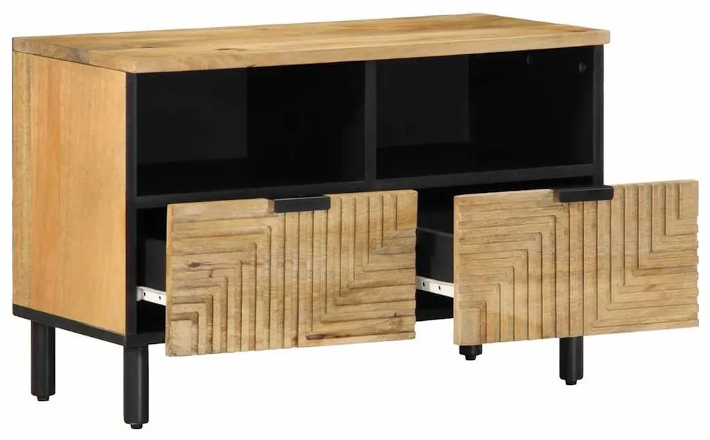 barna tömör mangófa TV-szekrény 70x33x46 cm