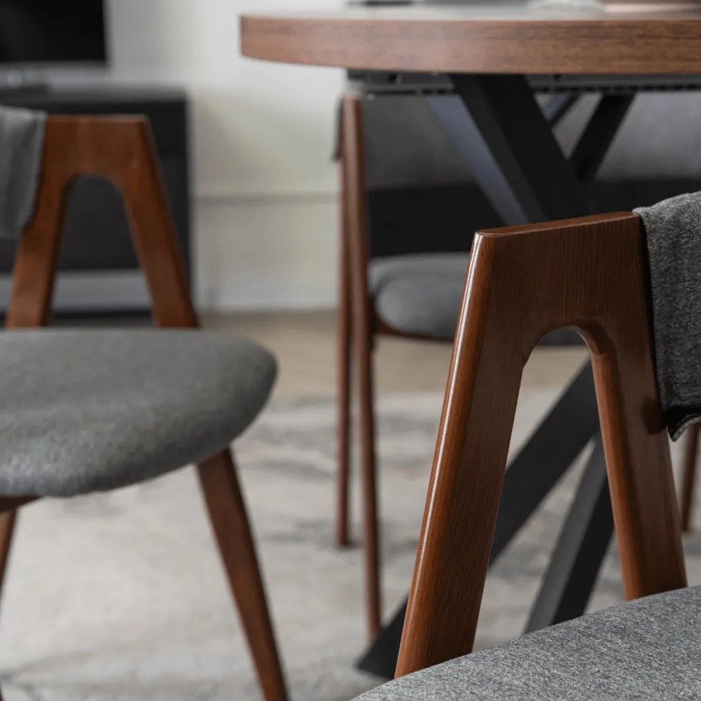 Elegáns Étkezőszék Szürke/Dió Színben. RUIZ