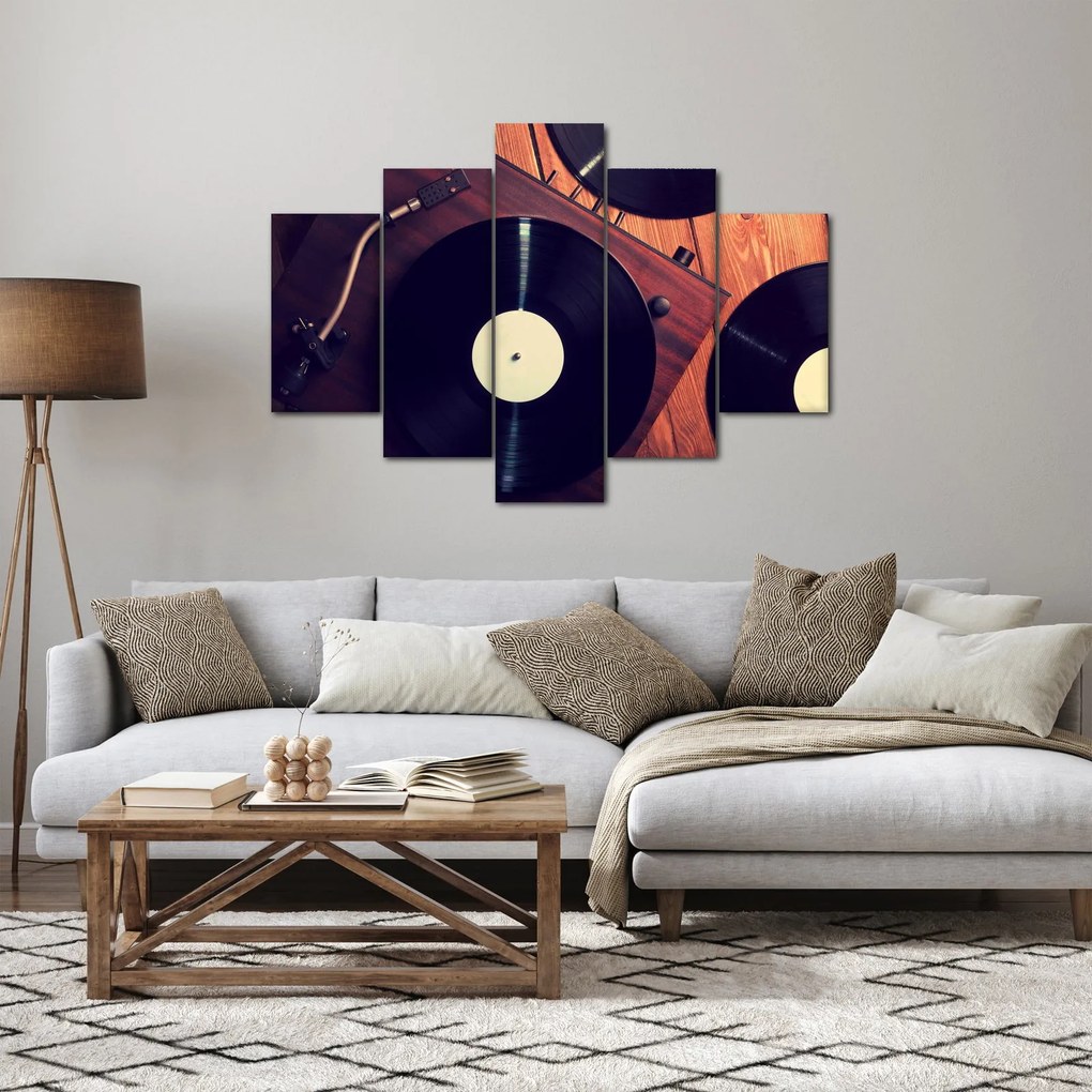Gramofon lemezek képe (150x105 cm)
