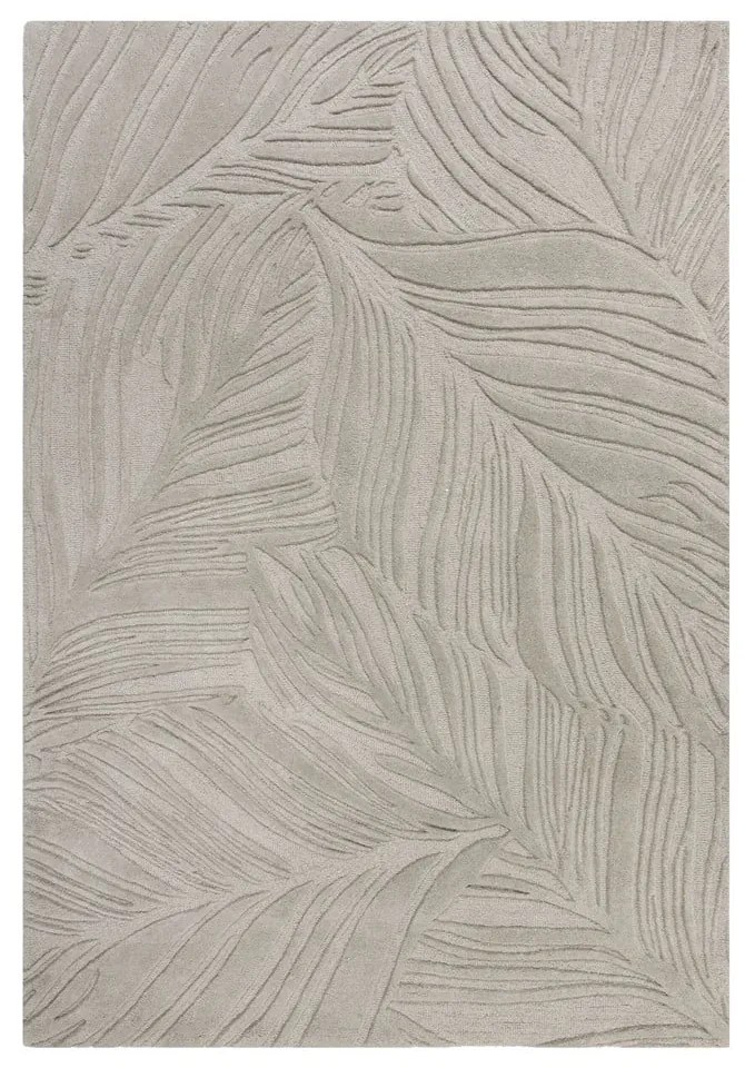 Lino Leaf szürke gyapjú szőnyeg, 160 x 230cm - Flair Rugs