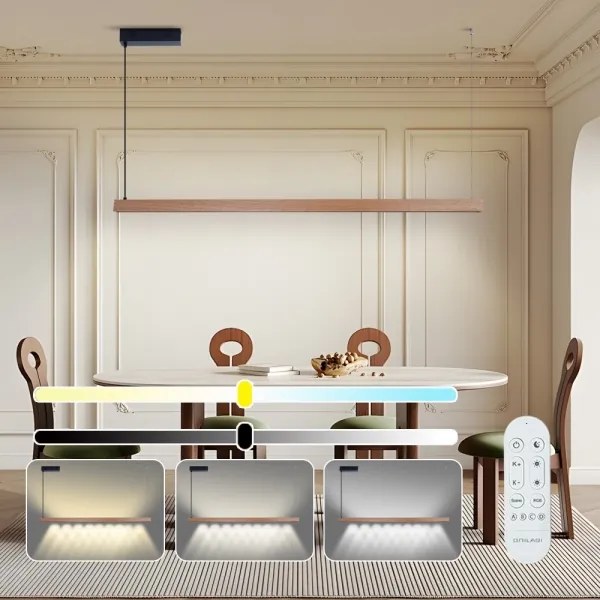 Immax NEO 07304L - LED dimmelhető zsinóros csillár MADEIRA 33W/230V Wi-Fi Tuya 152 cm tölgy