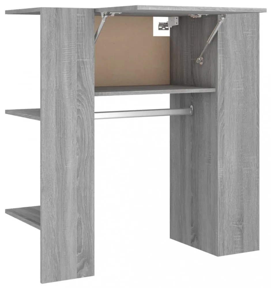 szürke sonoma színű szerelt fa előszobaszekrény 97,5x37x99 cm
