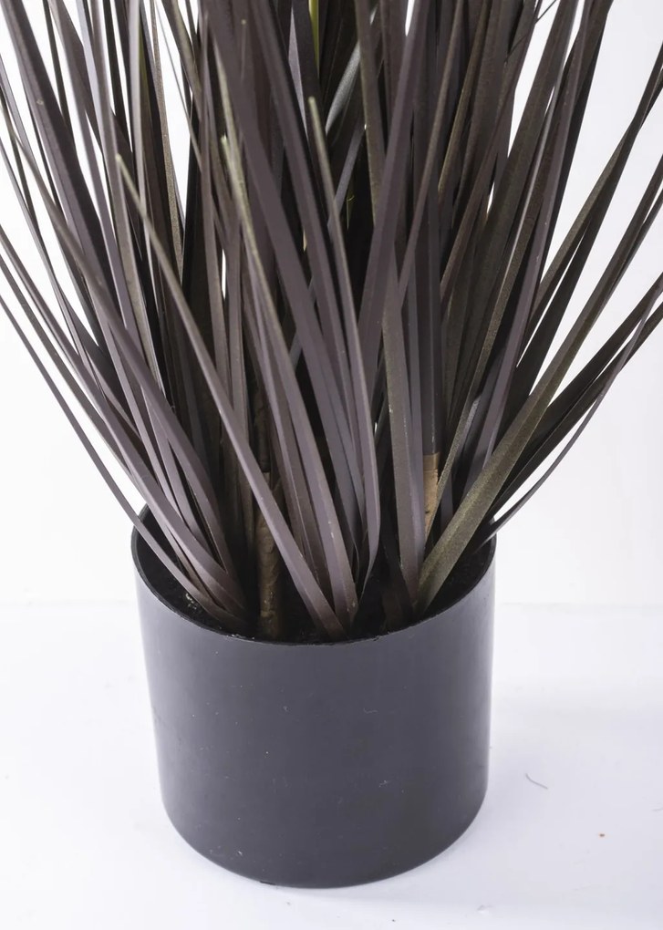 Fekete cserepes zöld művirág borókás virágzattal 65x20x20cm