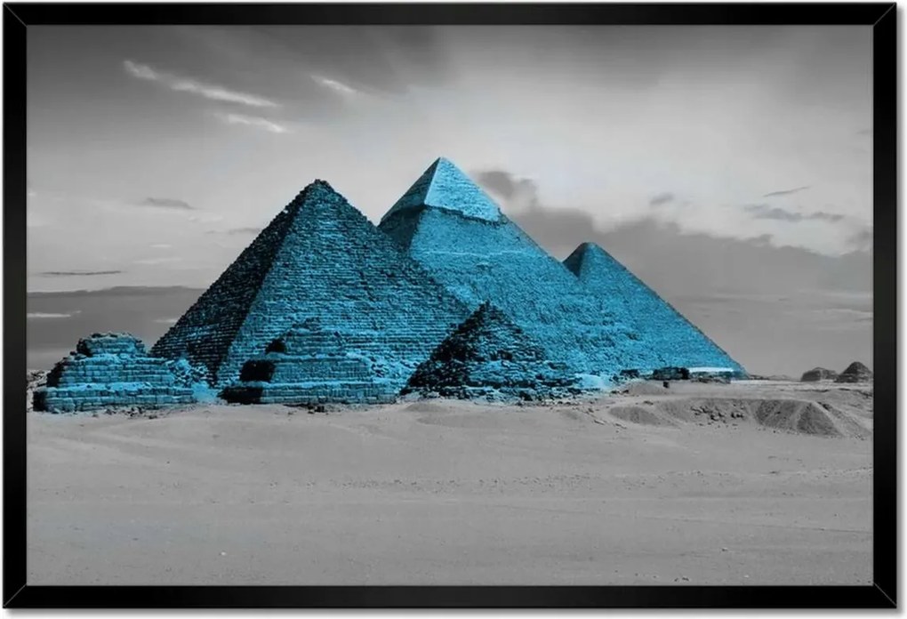 Poszterek keretben 60x40 Kék piramisok