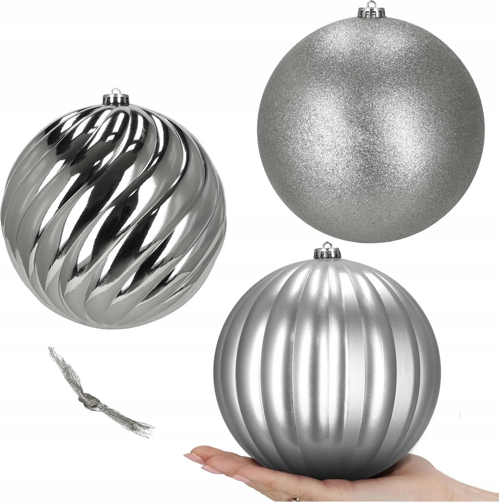 Karácsonyfadísz 3db-os Karácsonyfa 20,5 cm Törhetetlen Medál Szett