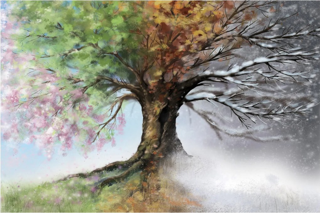 Kép - Négy évszak fája (90x60 cm)
