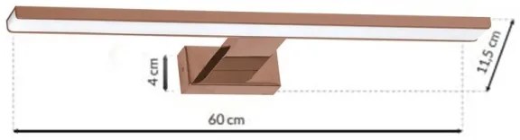 LED fürdőszobai tükörvilágítás SHINE LED/13,8W/230V 60 cm IP44 rózsaarany