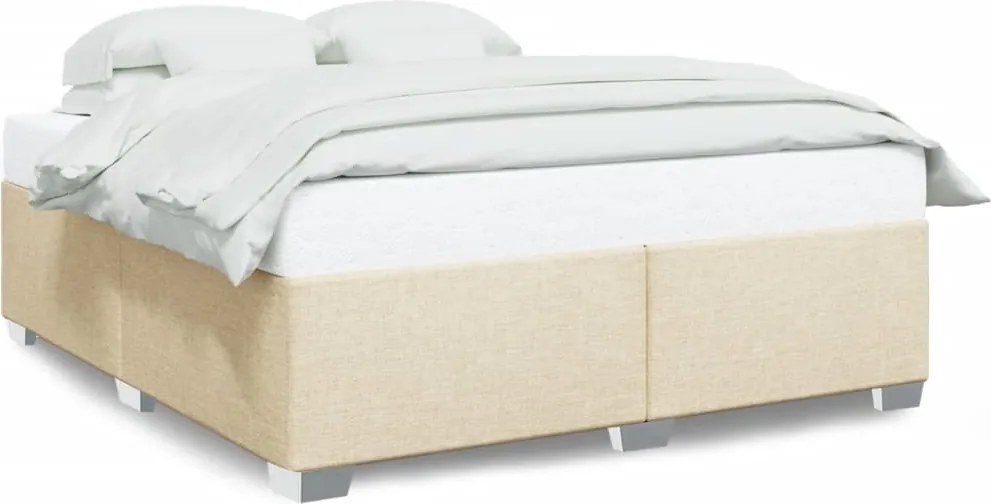 vidaXL krémszínű szövet ágykeret matrac nélkül 200 x 200 cm
