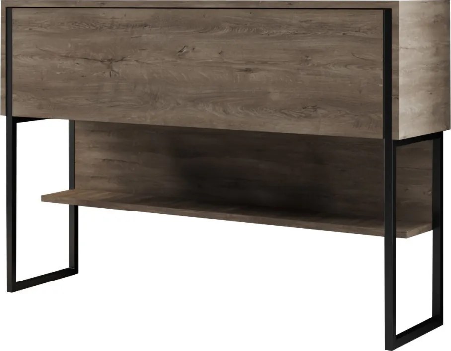 Komód, fekete-dió, 120 cm