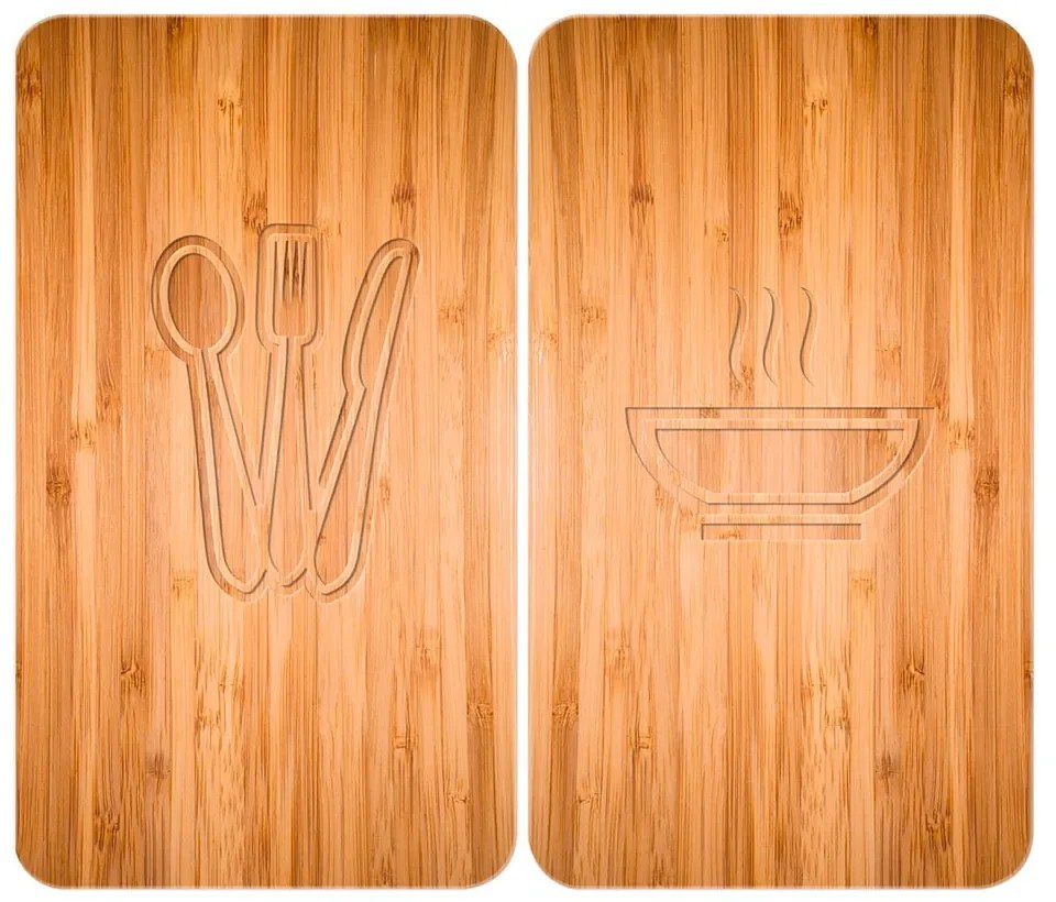 Edzett üveg tűzhely fedőlap szett 2 db-os 30x52 cm Lunch – Wenko