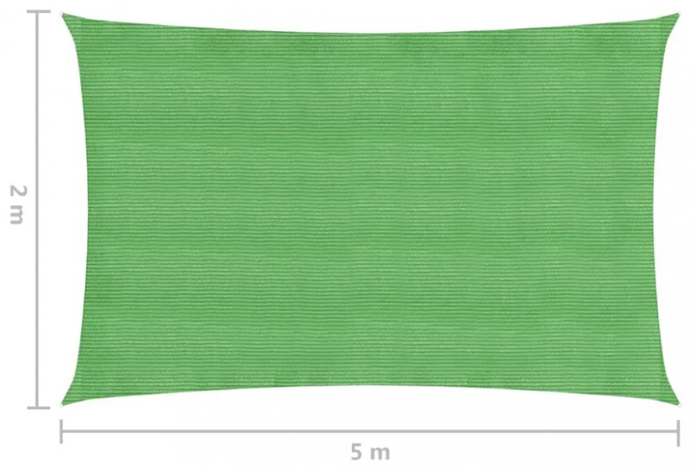 világoszöld HDPE napvitorla 160 g/m² 2 x 5 m