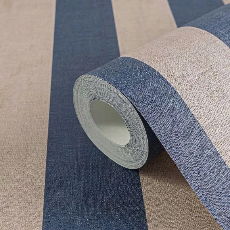 Fali tapéta bézs-kék csíkos vinil csíkos 10 m